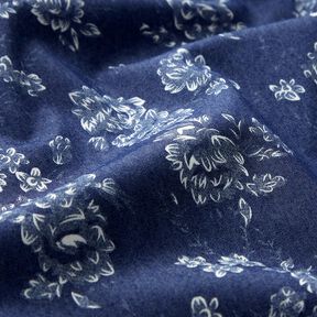 Chambray Kleine rozen – marineblauw/ecru, 