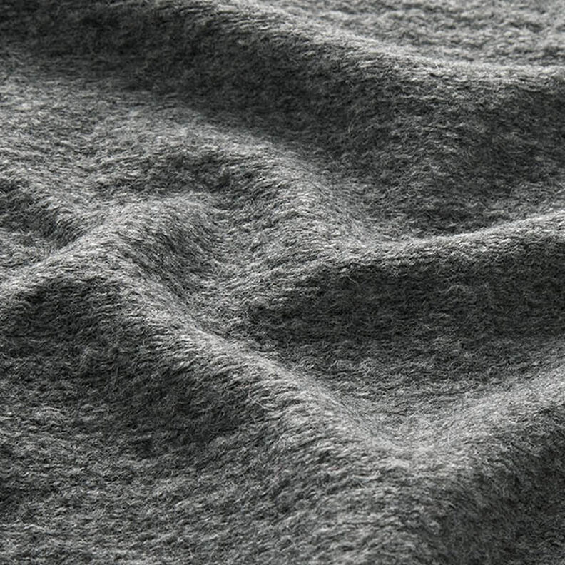 Gebreide mantelstof wolmix melange – graniet,  image number 2
