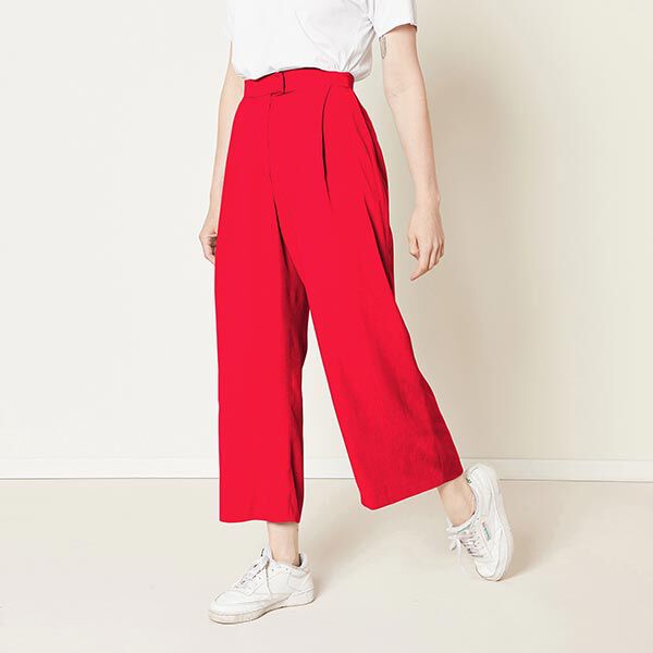 Viscose-linnen-mix Effen – rood, image number 5