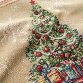 Decopaneel Gobelin Dennenboom – karmijnrood/lichtbeige, 