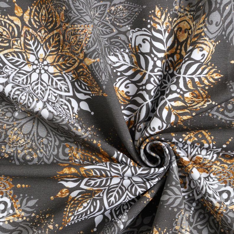 French Terry Mandala wintermagie | Glitzerpüppi  – oudzilver/oud goud,  image number 3