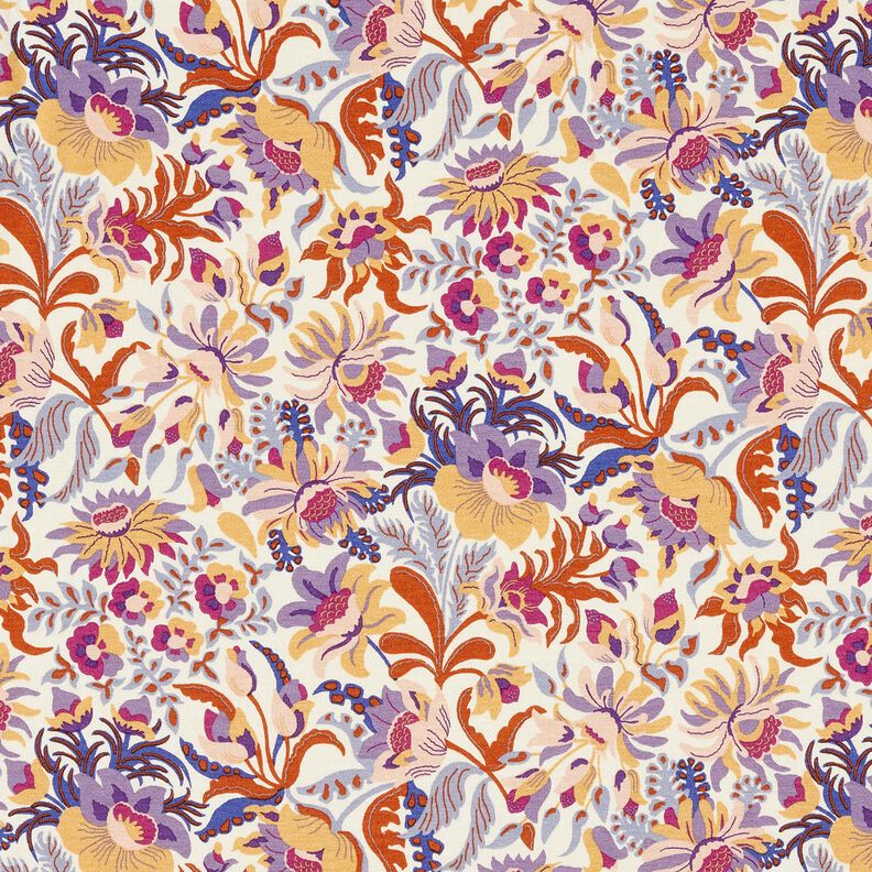 Viscosejersey Bloemen en ornamenten | Katia Fabrics – creme/lavendel, image number 1