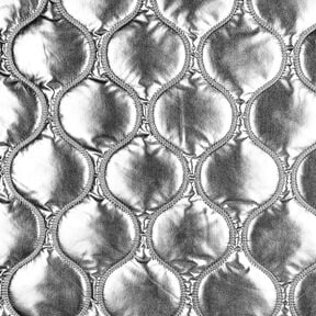 Doorgestikte stof Slingerende lijnen – zilver metallic, 