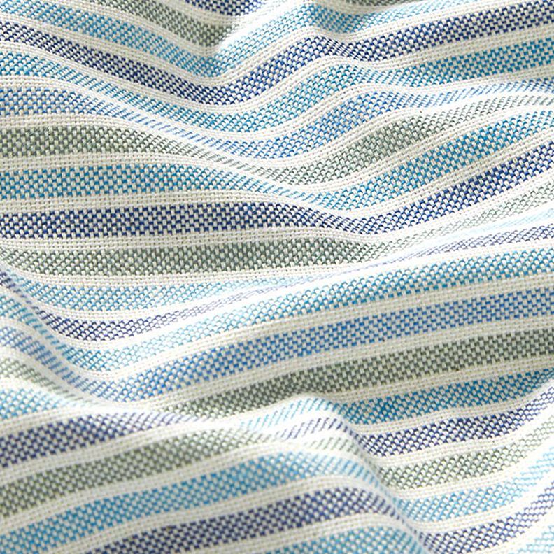 Decostof Half panama veelkleurige strepen gerecycled – licht turkoois,  image number 2