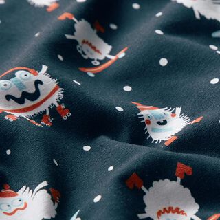 Sweatshirt geruwd Monstersneeuwparty | PETIT CITRON – nachtblauw, 