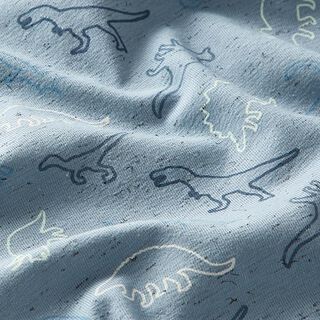 Katoenjersey Dino-silhouet – lichtblauw, 