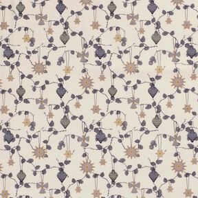 Katoenen stof Popeline Scandinavische boomdecoraties – lichtbeige, 