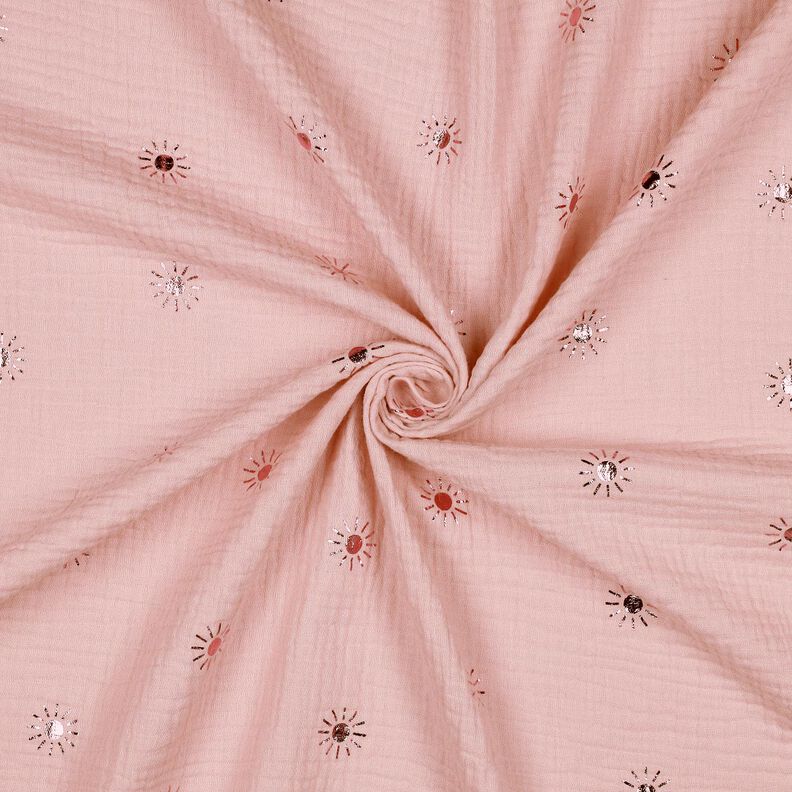 Mousseline/dubbel gehaakte stoffen zonnen Foliedruk | Poppy Fabrics – licht oudroze/pastelviolet, image number 3