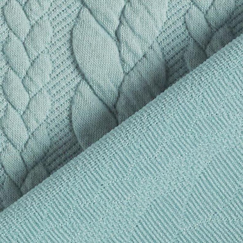 Jerseyjacquard cloqué kabelsteekpatroon – mint,  image number 4