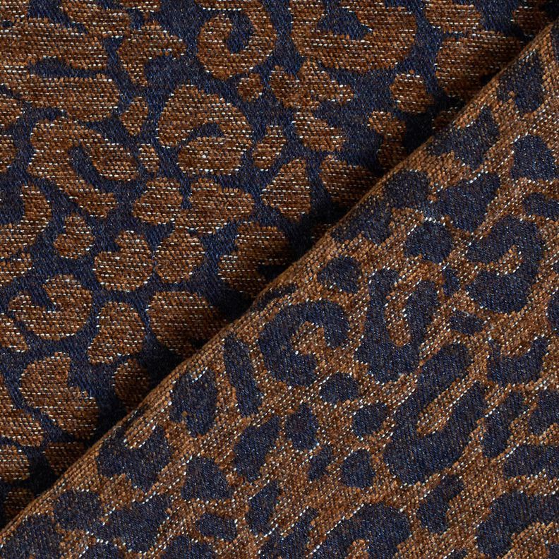 Broekstof denimlook luipaardprint – middelbruin/nachtblauw,  image number 4