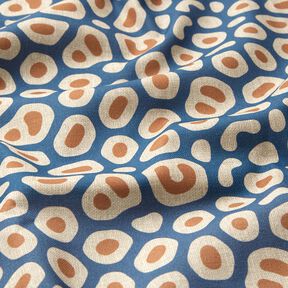 Decostof Half panama abstract luipaardpatroon – blauw/cashew, 