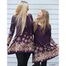 French Terry sommersweat IJsbloemen Borduurstof | Glitzerpüppi – aubergine/oud goud,  thumbnail number 6
