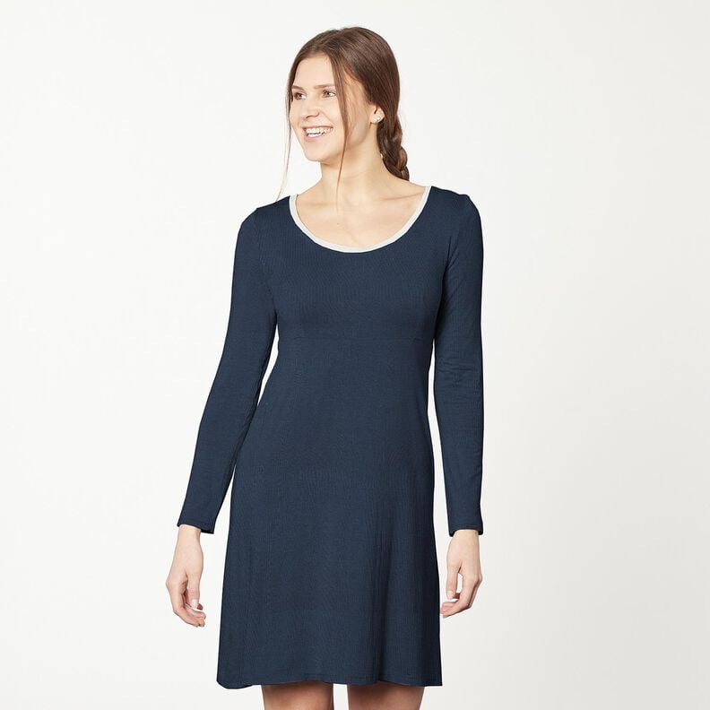 Ribjersey fijne 2-1-1-1 ribbels – nachtblauw,  image number 7