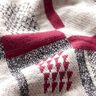 Breistof grafisch glitterpatroon – bessen/wit,  thumbnail number 3