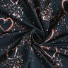Katoenjersey Goudgespikkelde harten | Glitzerpüppi – zwart blauw/donker oudroze,  thumbnail number 3