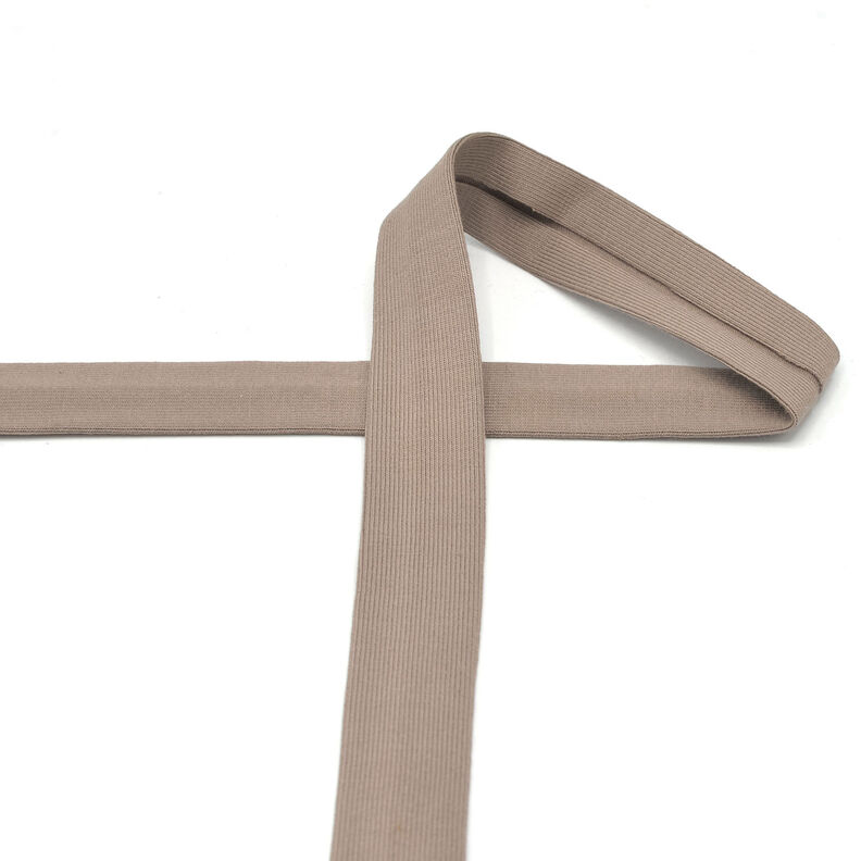 Biasband Katoenjersey [20 mm] – donkertaupe,  image number 2
