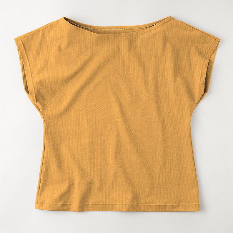 Katoenjersey medium effen – currygeel,  image number 6