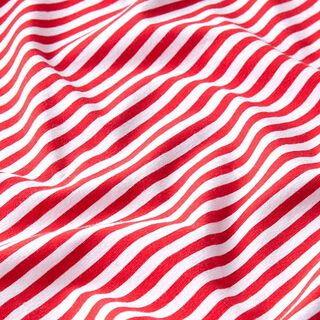 Katoenjersey smalle strepen – rood/wit, 