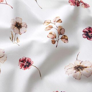 Katoenpopeline Weidebloemen Digitaal printen – wit, 