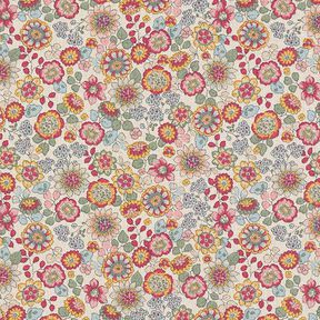 Decostof Half panama Grote bloesems – natuur/pink, 
