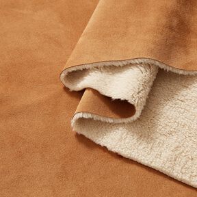 Velours met sherpa bonten achterkant – kaneel, 