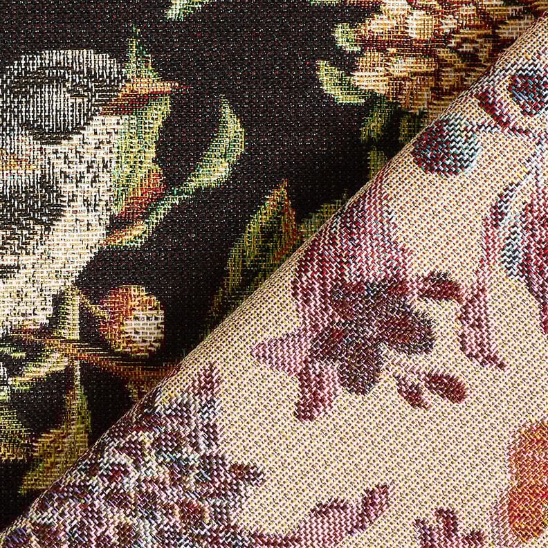 Decostof Gobelin Bloemen en vogels – zwart/groen,  image number 4