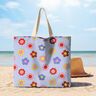 Gecoate katoen vrolijke bloemen | Poppy Fabrics – babyblauw/roze,  thumbnail number 9