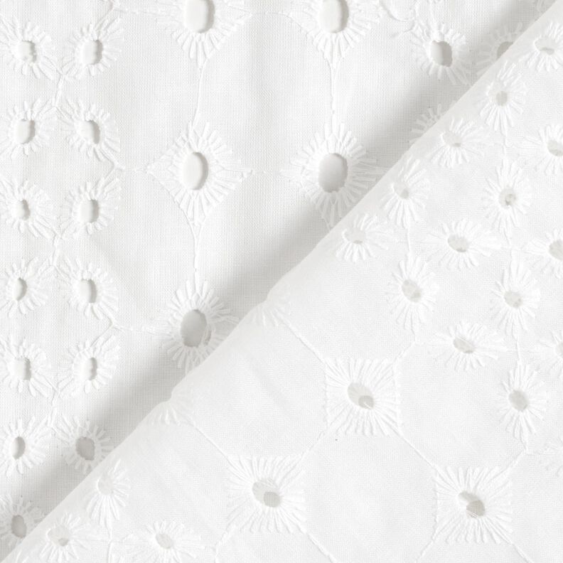 Katoenen stof met los geborduurde ornamenten – wit,  image number 4