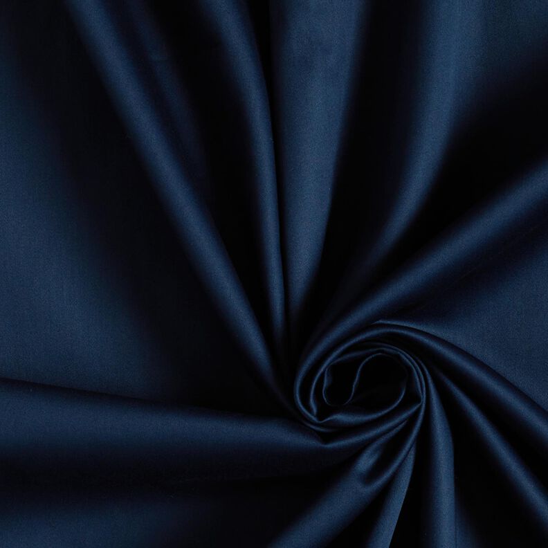 Katoensatijn Effen – zwart blauw,  image number 1
