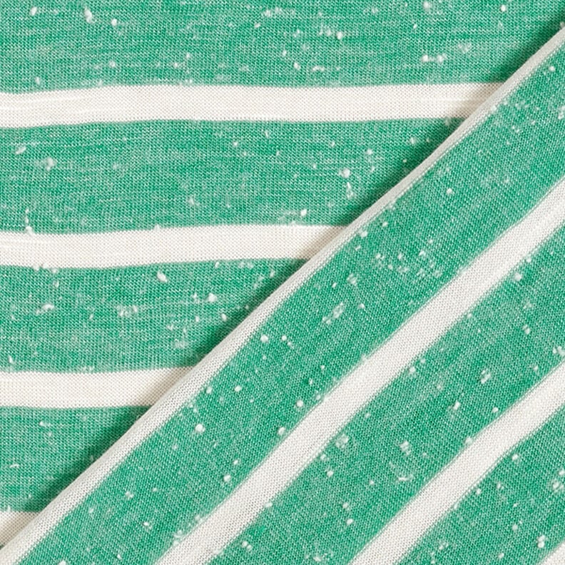Viscosejersey dwarsstrepen – smaragdgroen/wit,  image number 4