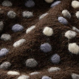 Gebreide wol kleurrijke knoppen – donkerbruin | Stofrestant 70cm, 