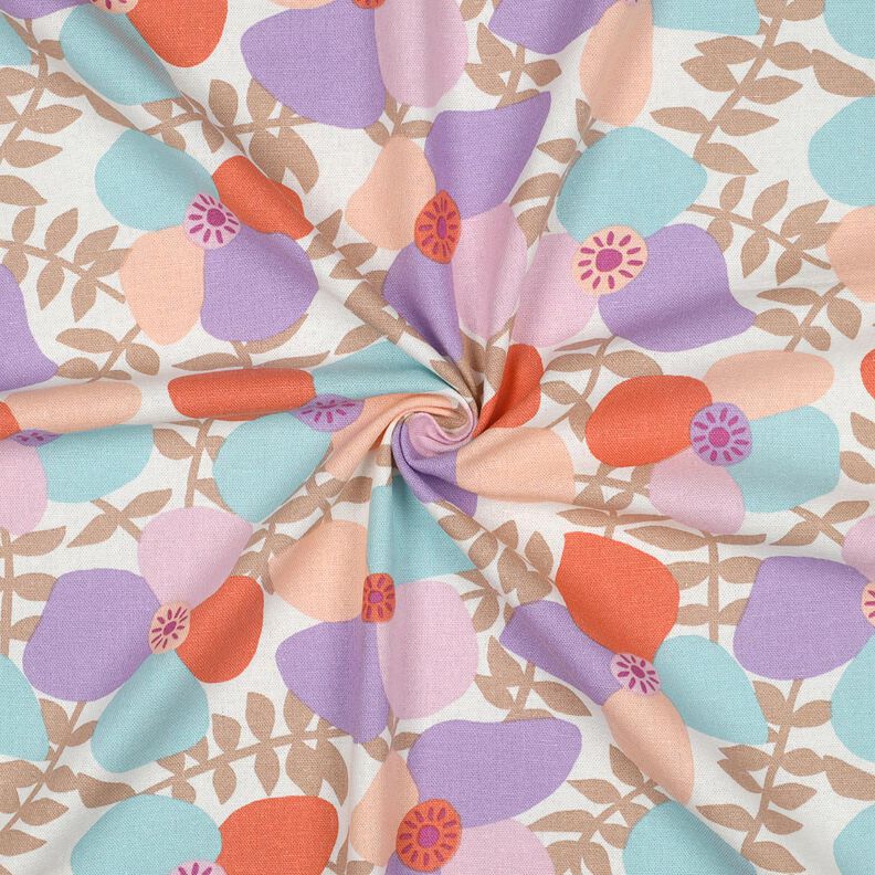 Viscose-linnen-mix Lema Poppies | Nerida Hansen – ecru/eucalyptus,  image number 3