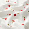 Mousseline/dubbel gehaakte stoffen opgestikte kersen | Poppy Fabrics – wit/vuurrood,  thumbnail number 2