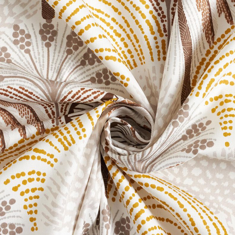 Decostof Katoenkeper abstracte palmventilatoren – currygeel/ivoor,  image number 3