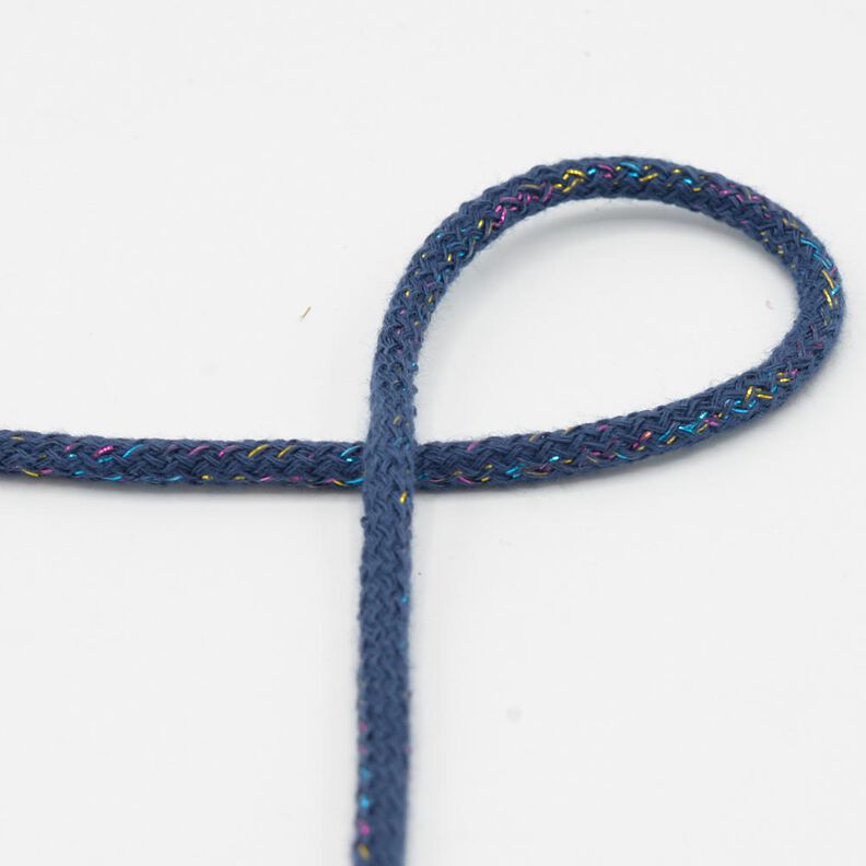 Katoenen koord Lurex [Ø 5 mm] – jeansblauw,  image number 1
