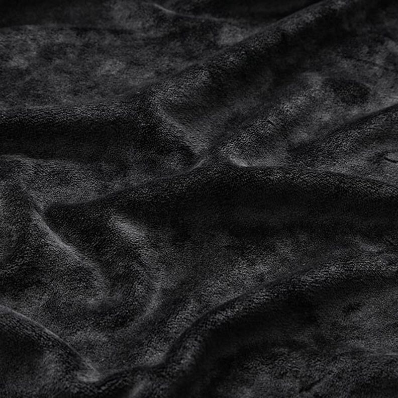 Nicki fluweel effen – zwart,  image number 2