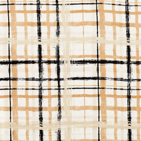 Linnen-viscosemix abstracte ruit – natuur/beige, 