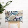Decostof Half panama abstracte plant – blauw/koper,  thumbnail number 7