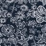 Viscose-linnen-mix getekende bloemen – nachtblauw/wit,  thumbnail number 5