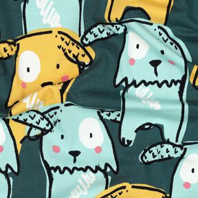 Katoenjersey Honden met hangoren | Poppy Fabrics – donkergroen, 