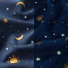 Decostof Glow-in-the-dark nachtelijke hemel – goud/marineblauw,  thumbnail number 3