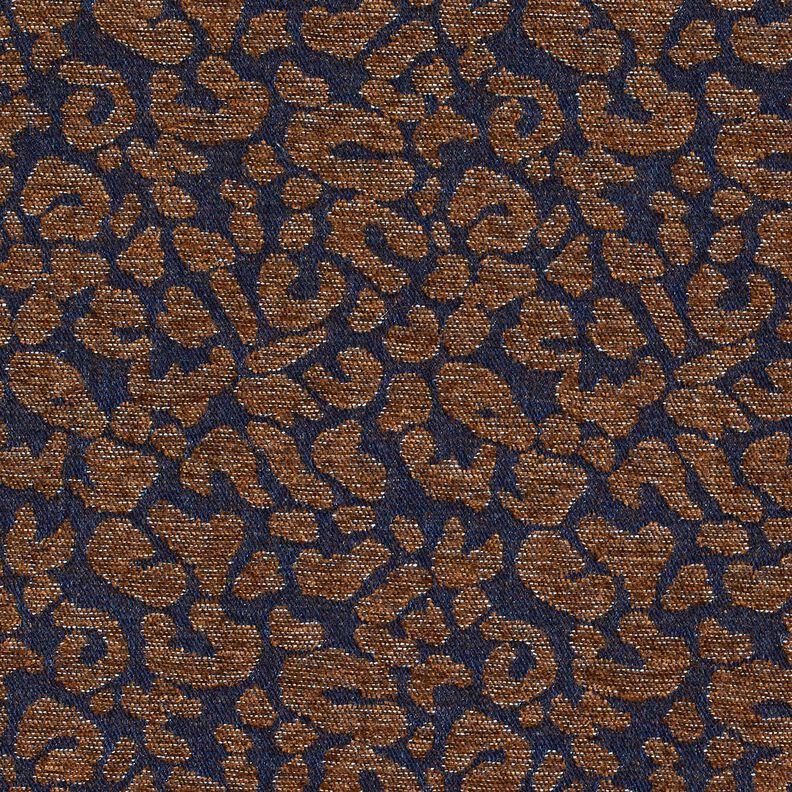 Broekstof denimlook luipaardprint – middelbruin/nachtblauw,  image number 1