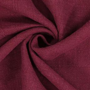 Ramie Linnen stof stone washed, zware kwaliteit – bordeauxrood, 