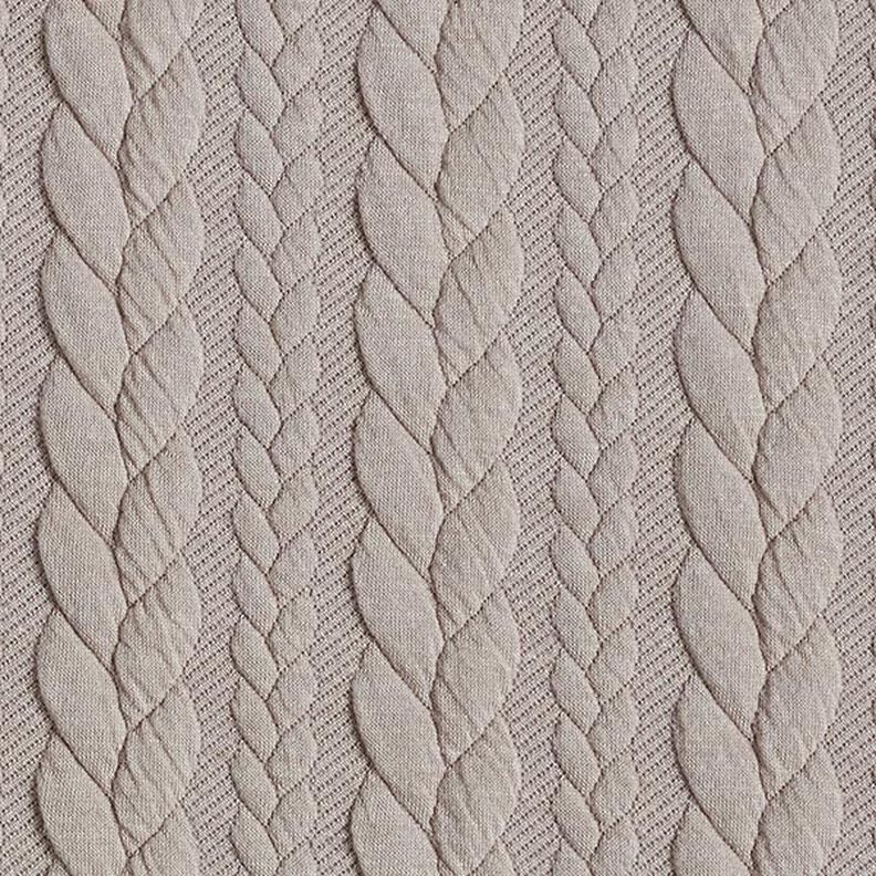 Jerseyjacquard cloqué kabelsteekpatroon – beige,  image number 1