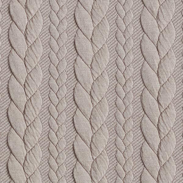 Jerseyjacquard cloqué kabelsteekpatroon – beige,  image number 1