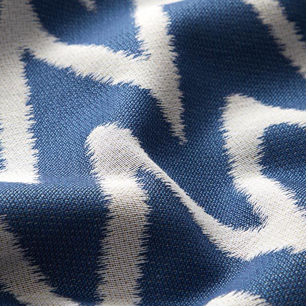 Outdoorstof jacquard Ikat patroon – blauw,  image number 2