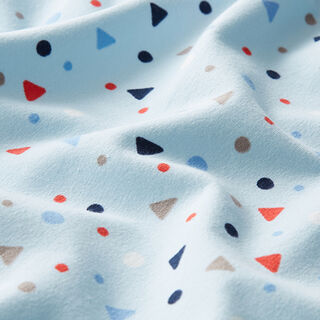 Katoenjersey Dreiecke und Kreise – babyblauw, 