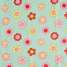 Gecoate katoen vrolijke bloemen | Poppy Fabrics – mint/citroengeel,  thumbnail number 1