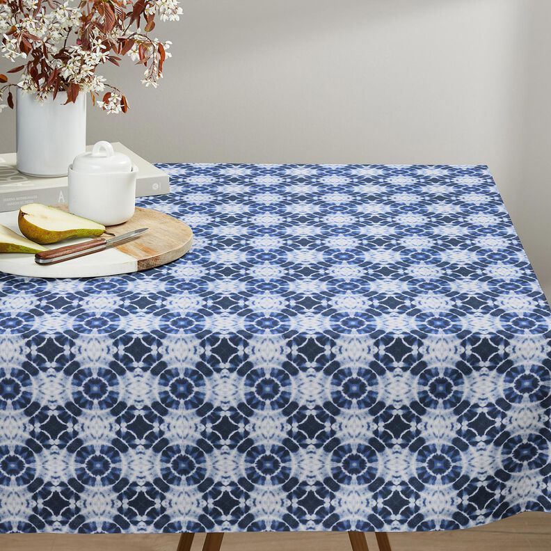 Decostof Canvas Batik cirkels – indigo/wit, image number 8