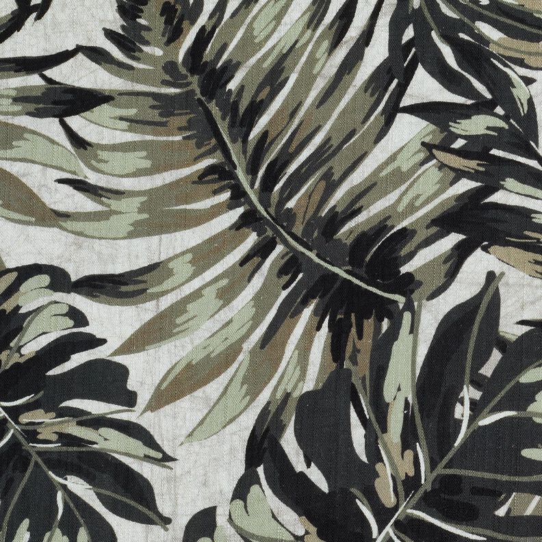 Viscose-linnen-mix Monstera digitale print – nevelgrijs/licht kaki,  image number 6